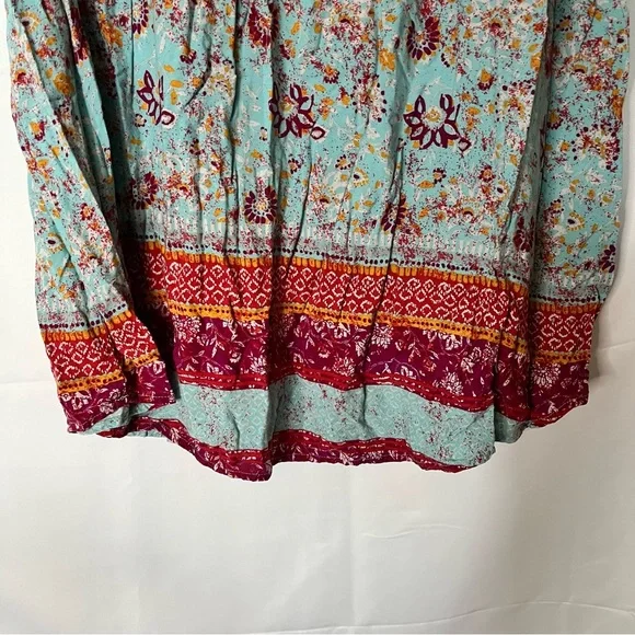 Faded Glory Blue Pleated Cap Sleeve Tunic - Picture 4 of 5